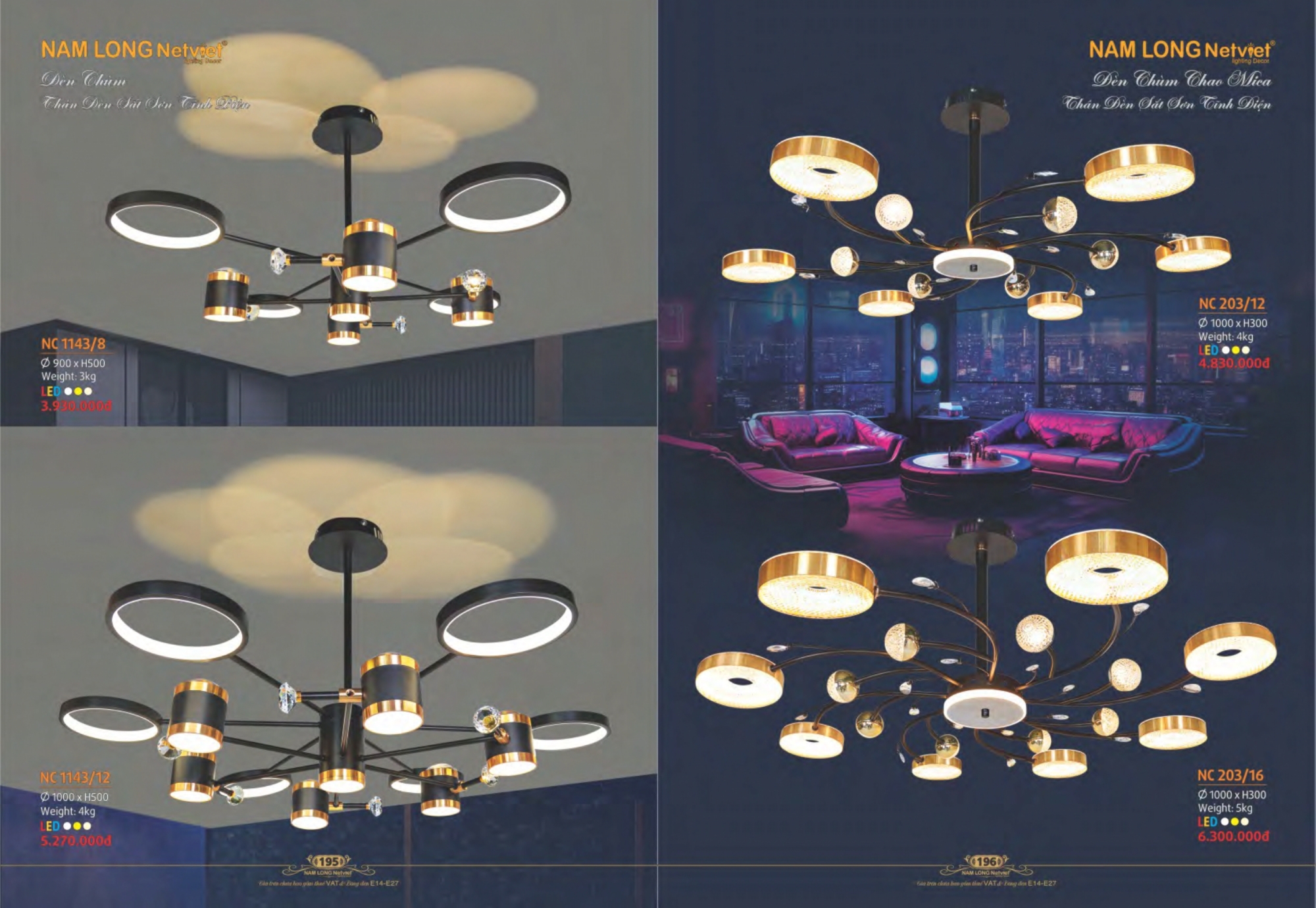 Bảng giá đèn trang trí Nam Long